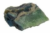 Blue-Green Stepped Fluorite Crystals on Quartz - China #127246-1